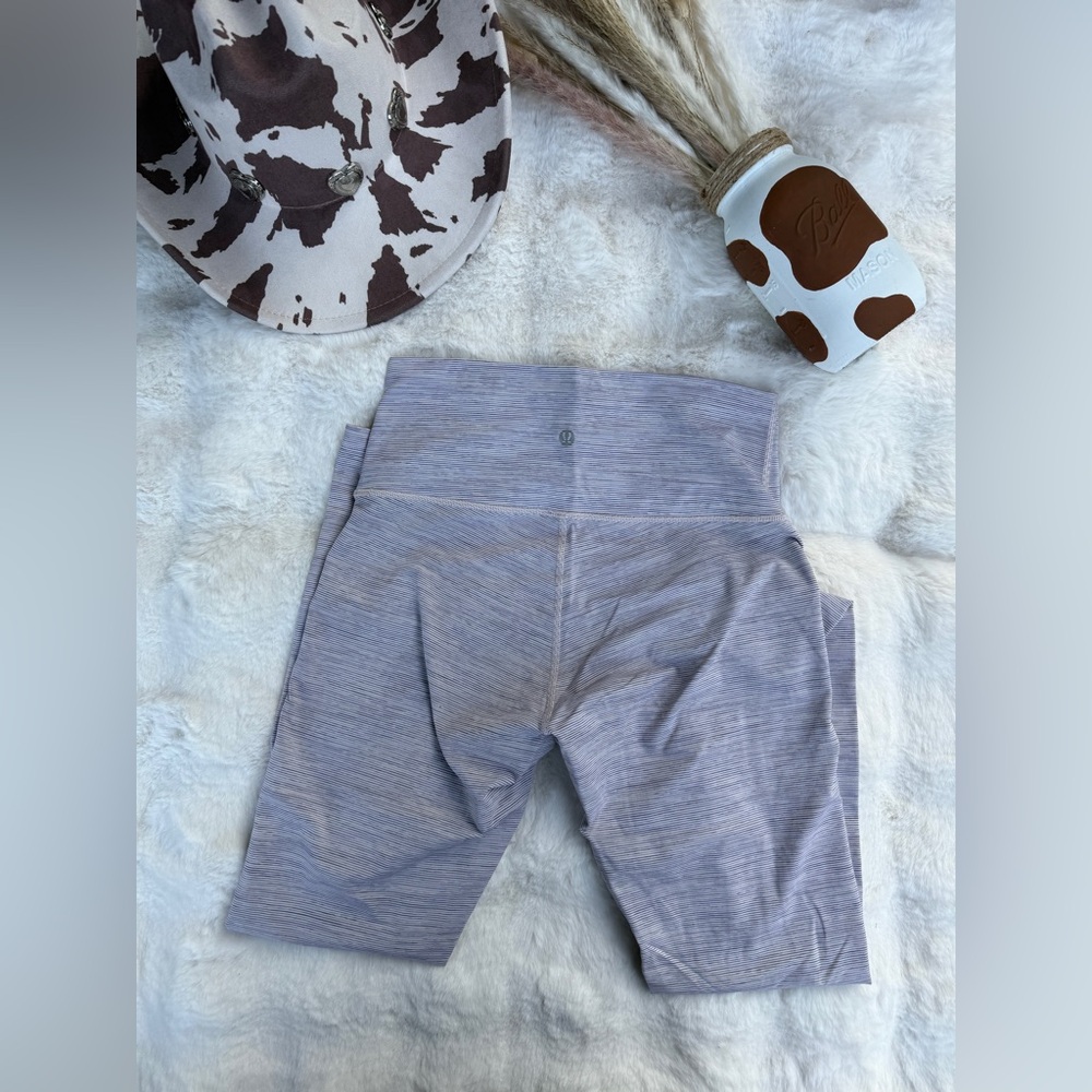 Lululemon Gray Leggings striped heathered size 8